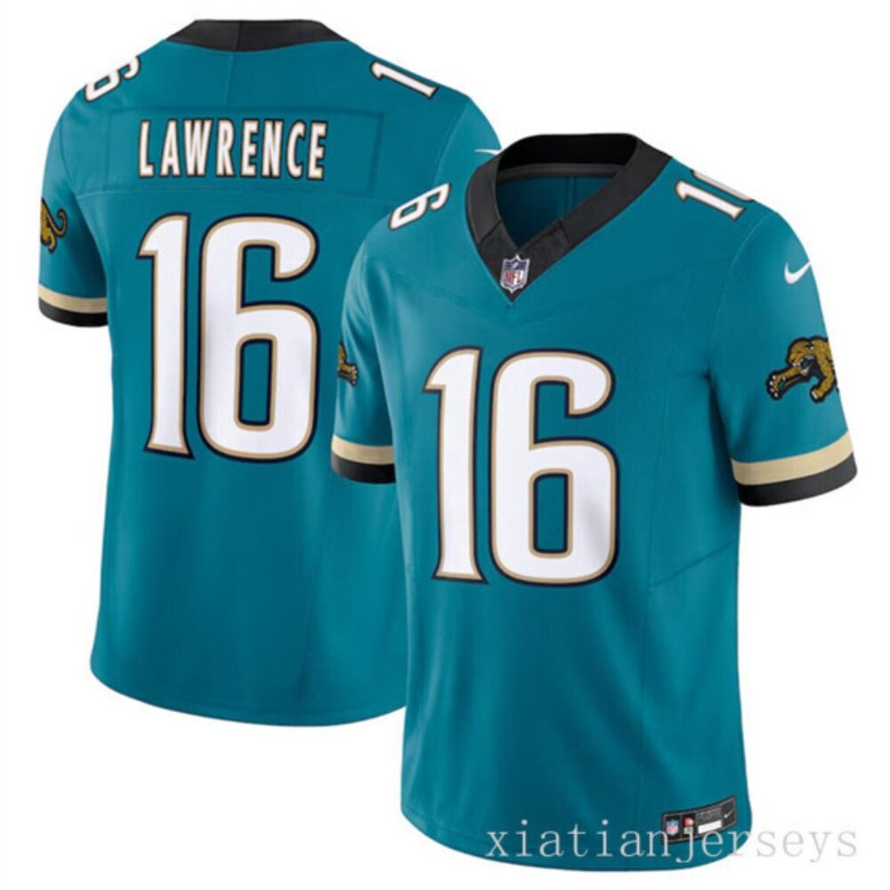 Jacksonville Jaguars Trevor Lawrence Teal Prowler Throwback Stitching Jersey